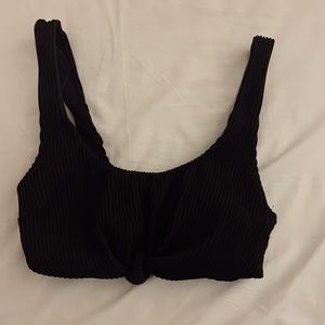 knot detail ribbed bikini top